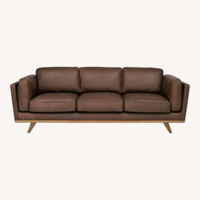 Article Timber Dark Brown Leather 3+ Seater Sofa