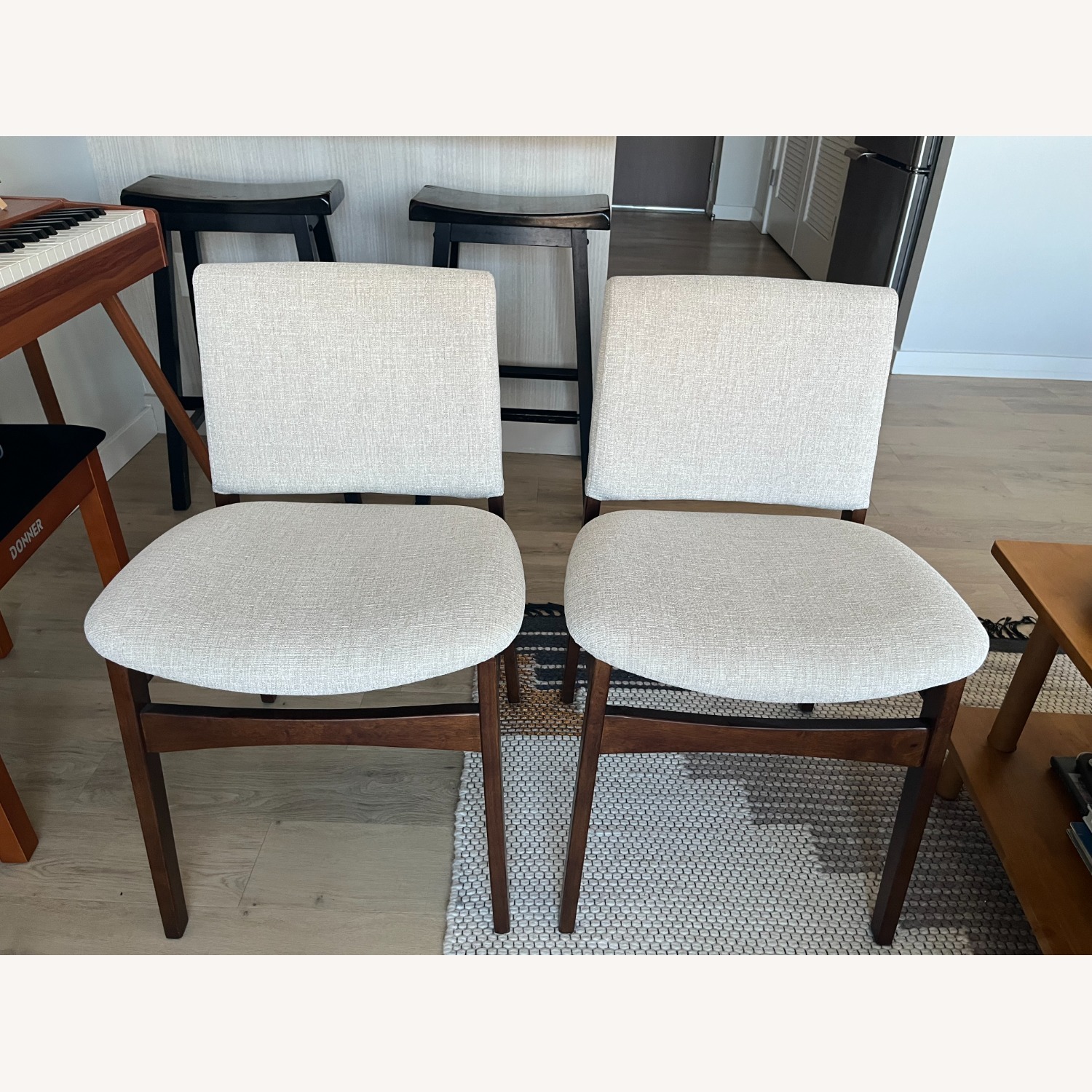 Article Nosh Chalk Gray Walnut Dining Chairs - image-1