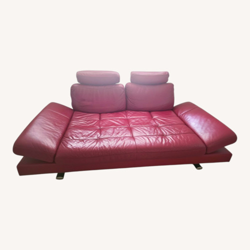 Used Italiana Divani Red Leather 3+ Seater Sofa for sale on AptDeco