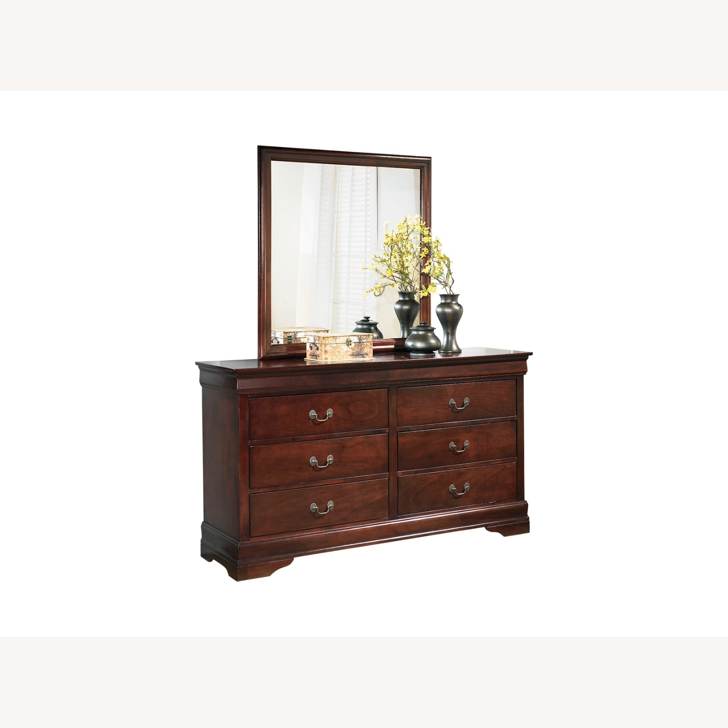Alisdair Cherry Finish Dresser with Mirror - image-4