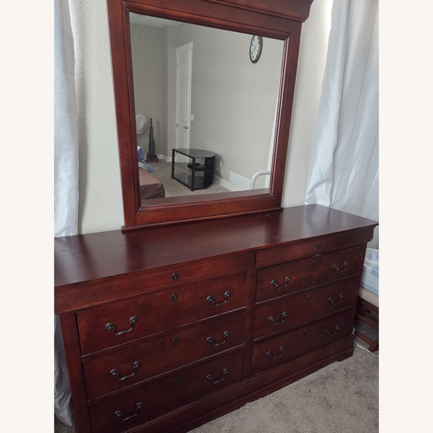 Alisdair Cherry Finish Dresser with Mirror - image-2