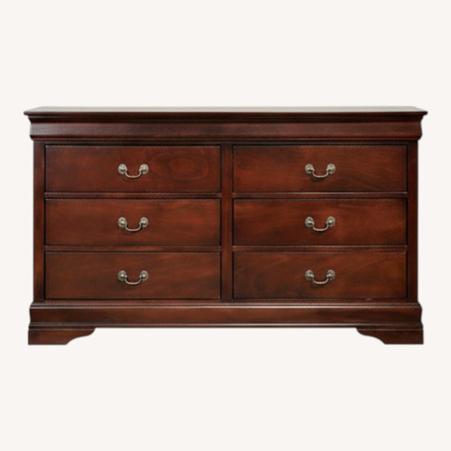 Used Alisdair Cherry Finish Dresser with Mirror for sale on AptDeco