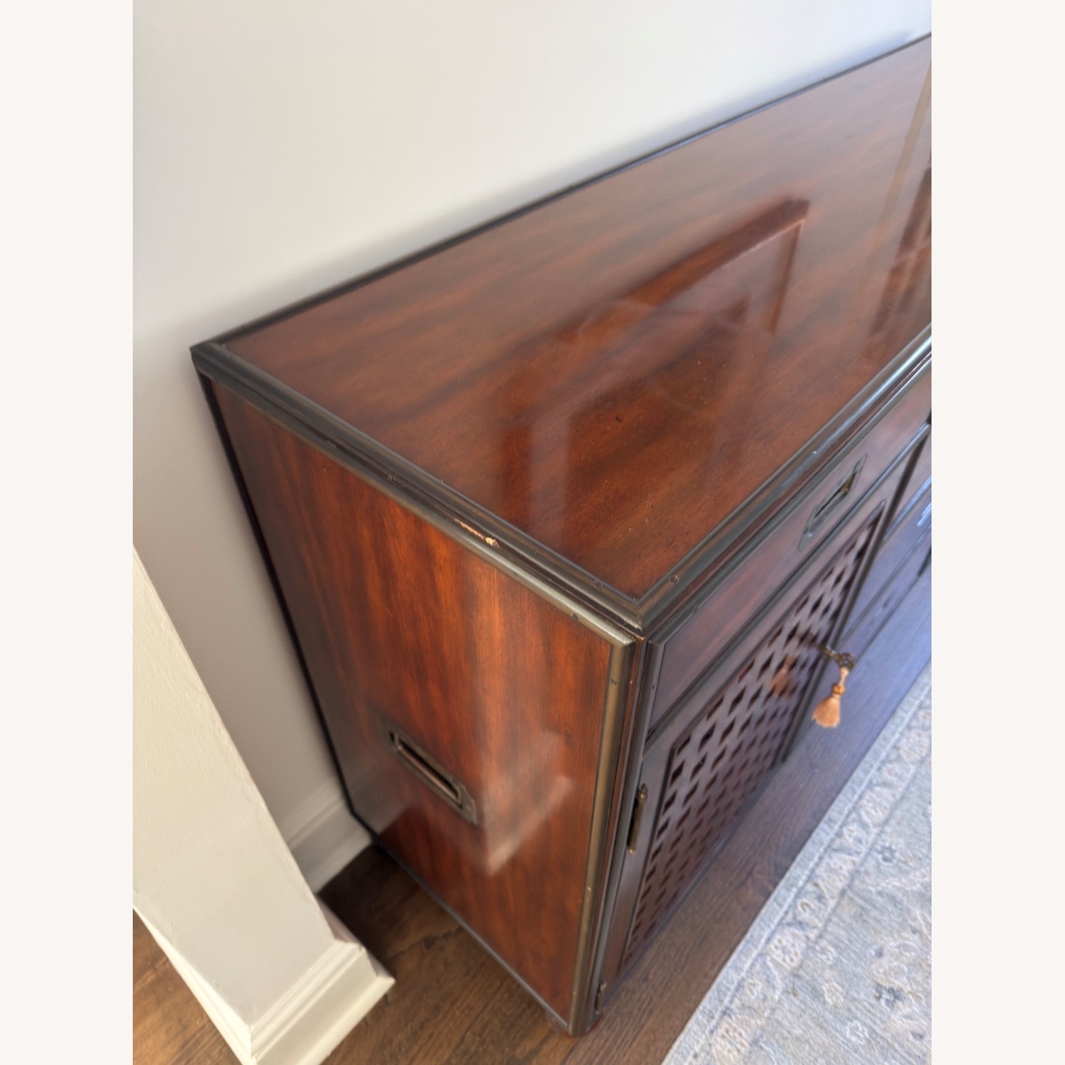 Theodore Alexander Campaign Dark Brown Wood Sideboard - image-3