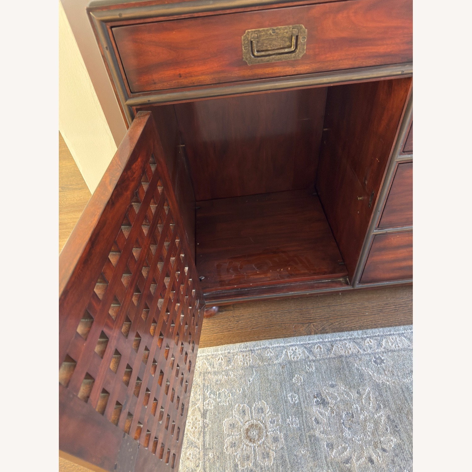 Theodore Alexander Campaign Dark Brown Wood Sideboard - image-4