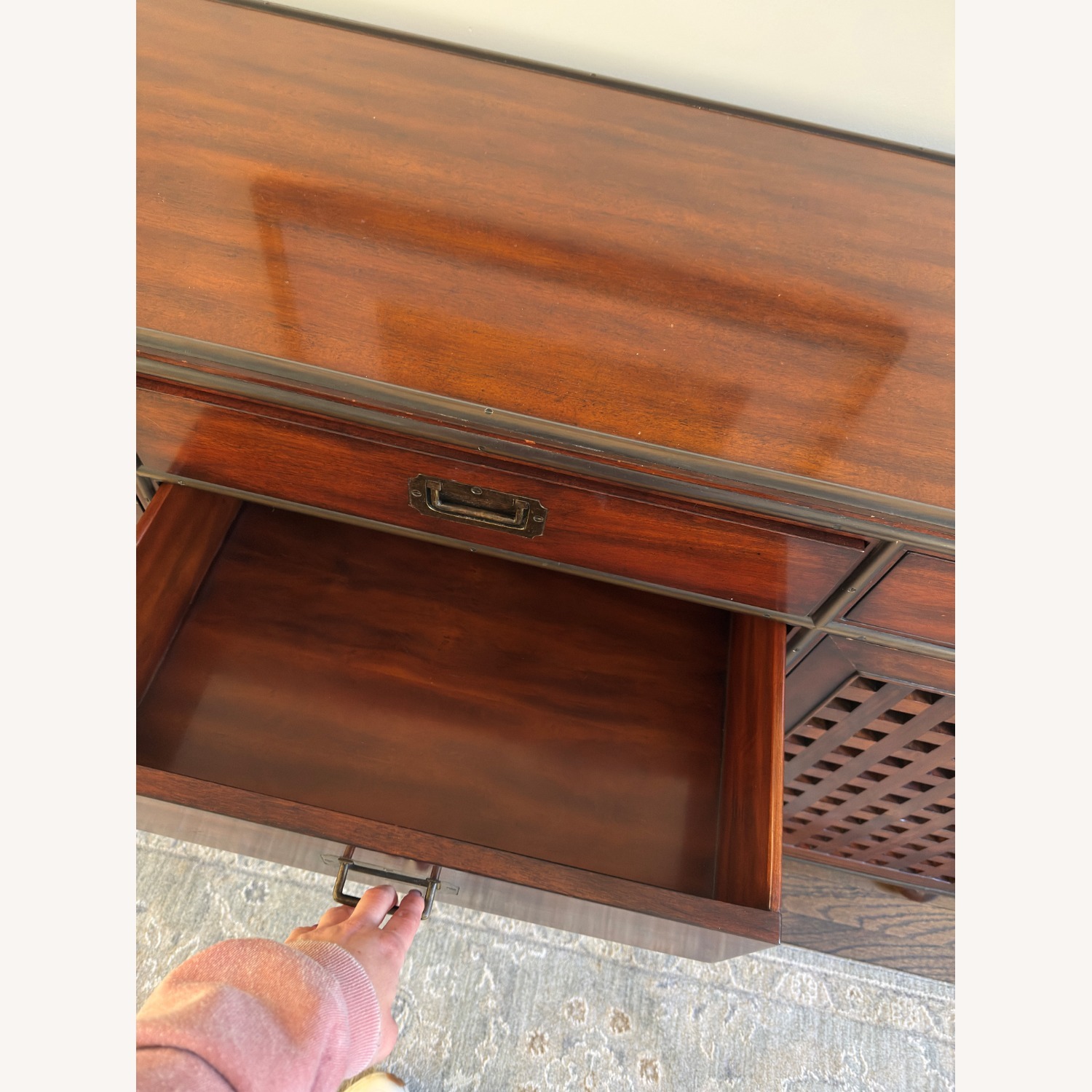 Theodore Alexander Campaign Dark Brown Wood Sideboard - image-5