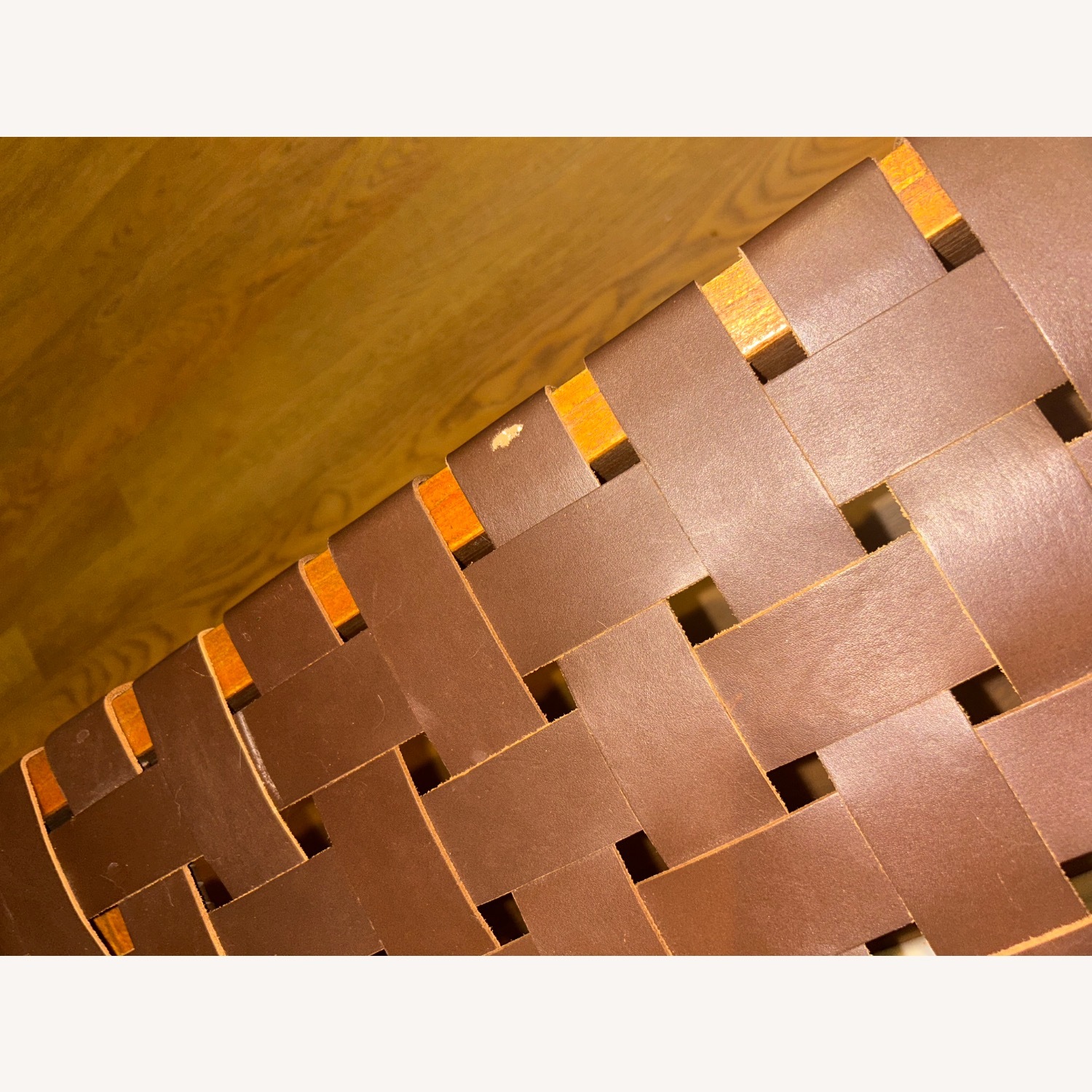 Safavieh Dark Cognac Leather Weave Bench - image-4