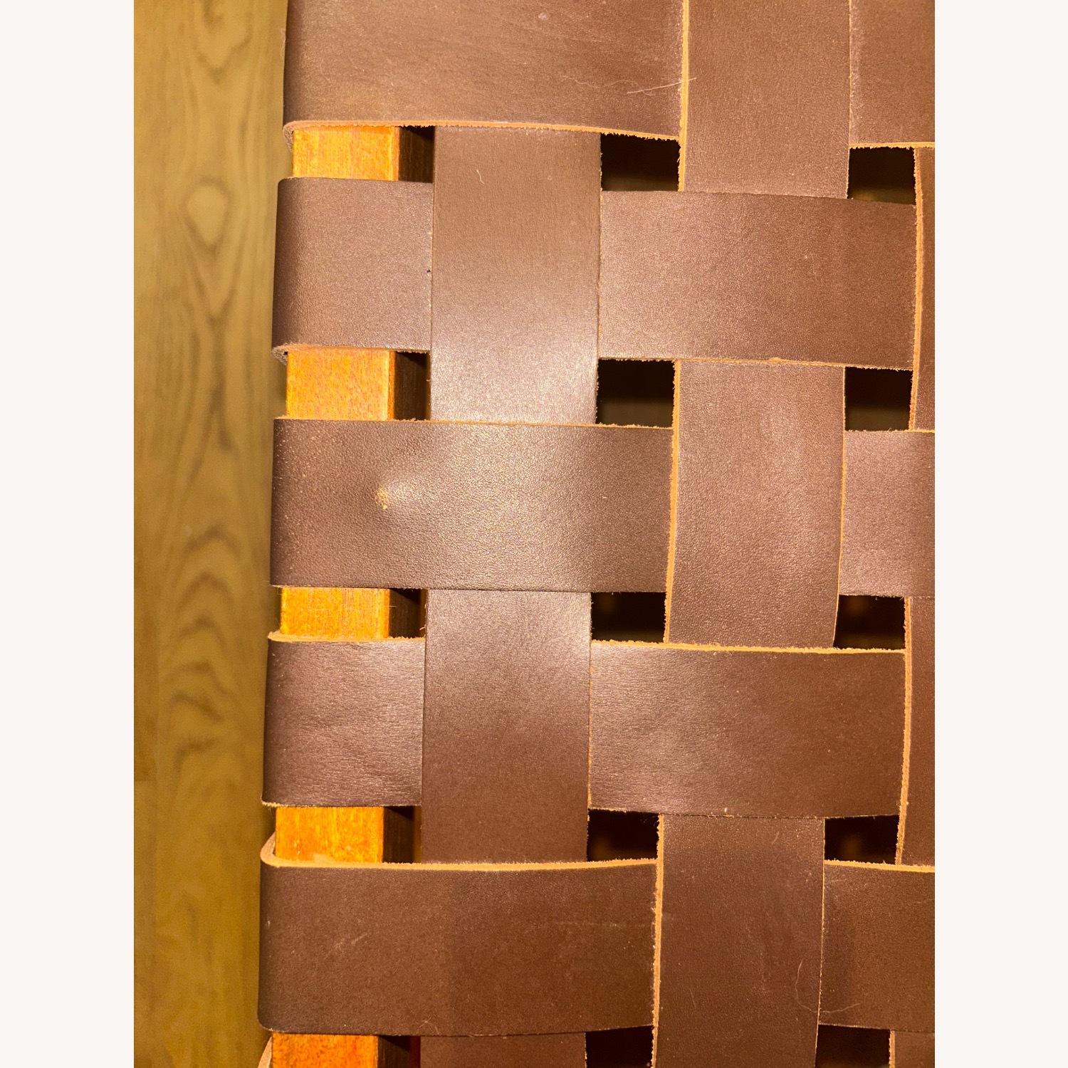 Safavieh Dark Cognac Leather Weave Bench - image-5