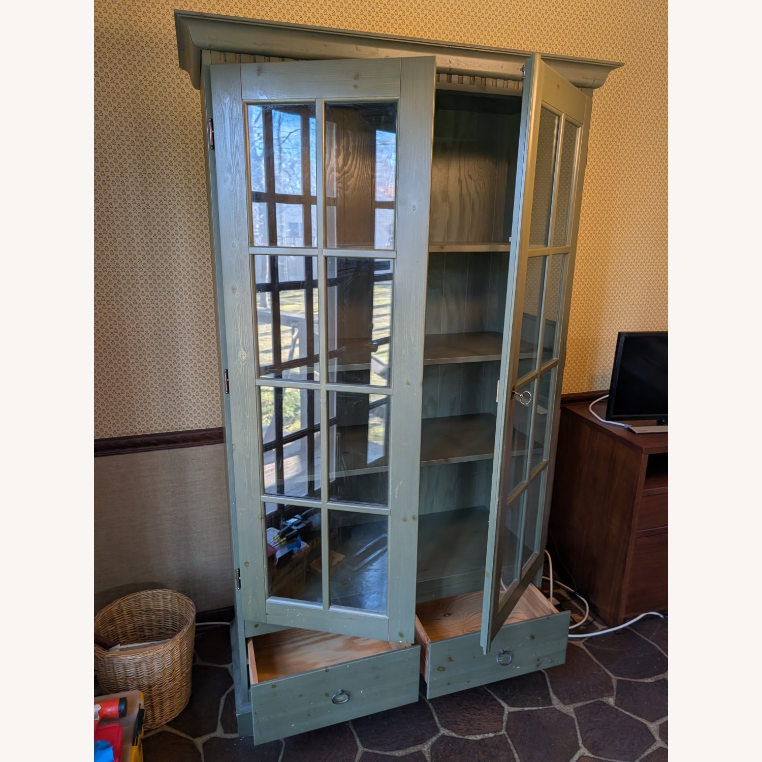 IKEA HEMNES Green Wood Bookcase - image-2