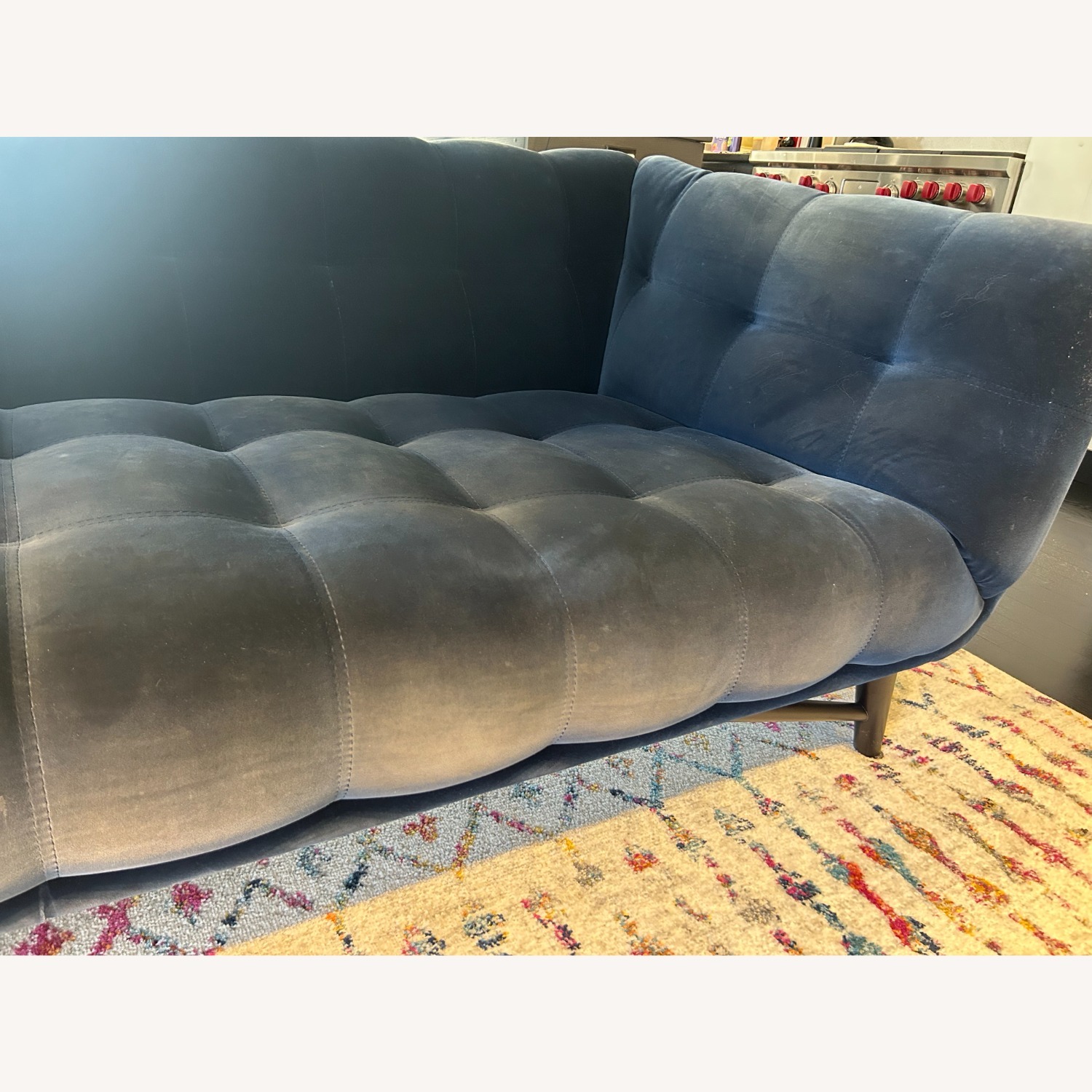 Roche Bobois Profile Blue Velvet 3+ Seater Sofa - image-10