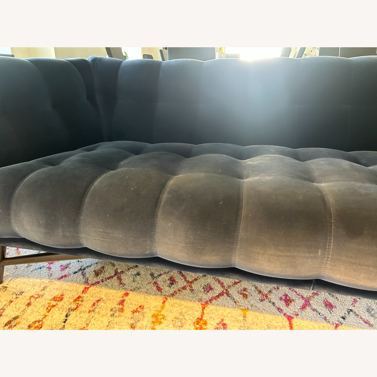 Roche Bobois Profile Blue Velvet 3+ Seater Sofa - image-9