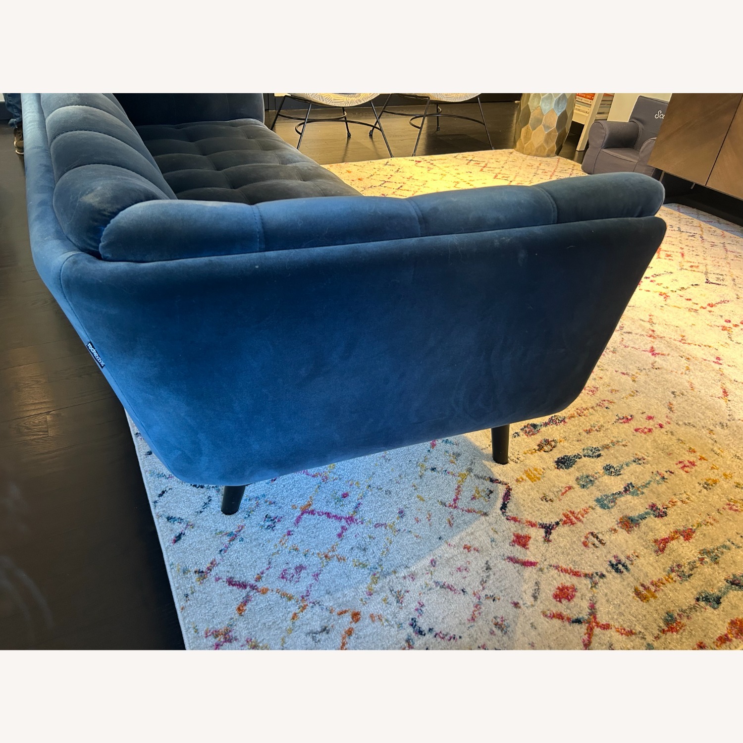 Roche Bobois Profile Blue Velvet 3+ Seater Sofa - image-3