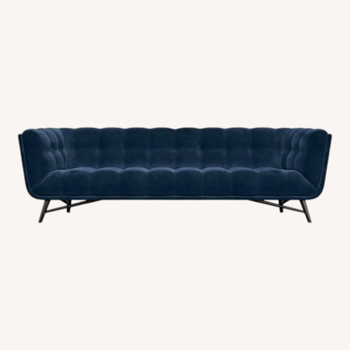 Used Roche Bobois Profile Blue Velvet 3+ Seater Sofa for sale on AptDeco