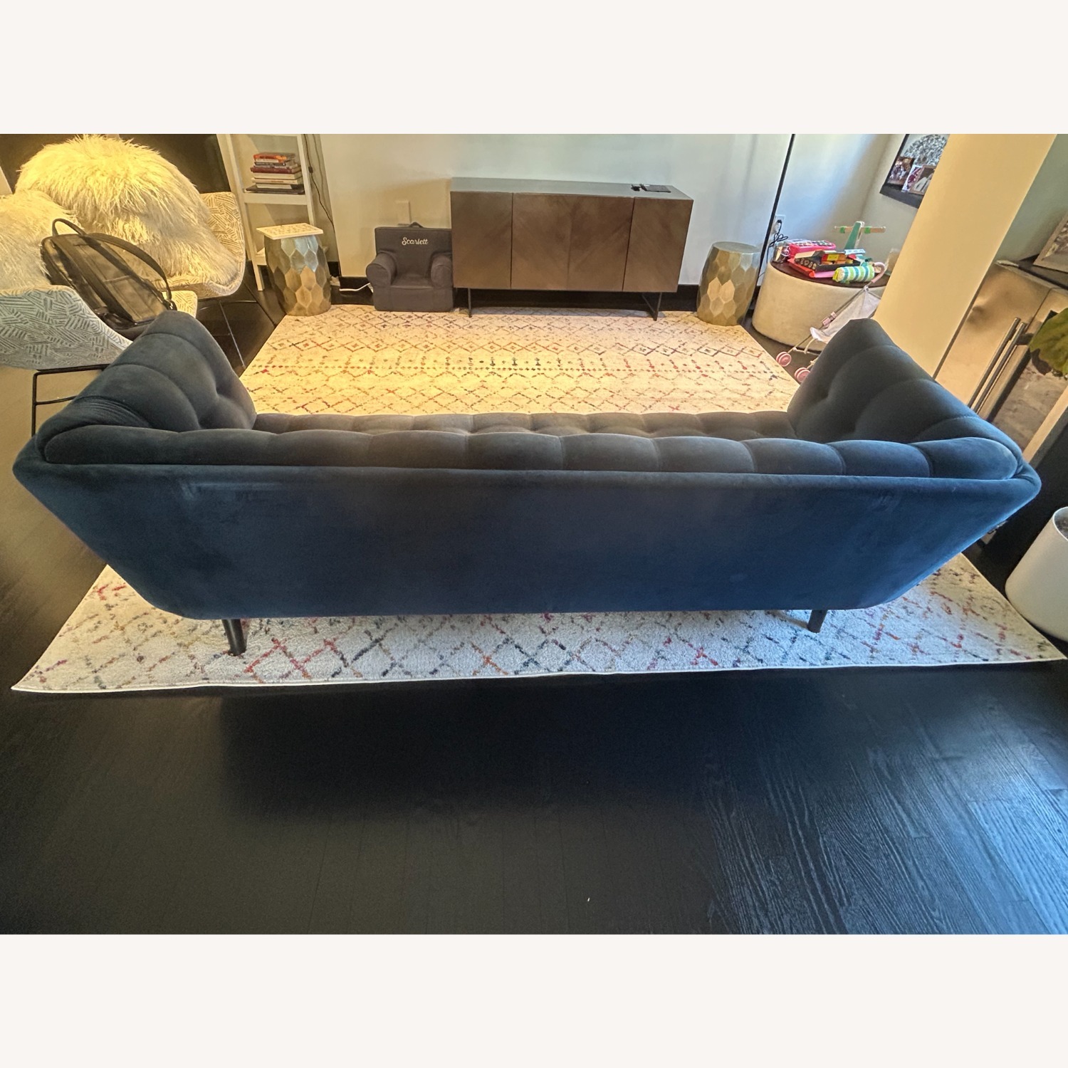 Roche Bobois Profile Blue Velvet 3+ Seater Sofa - image-11