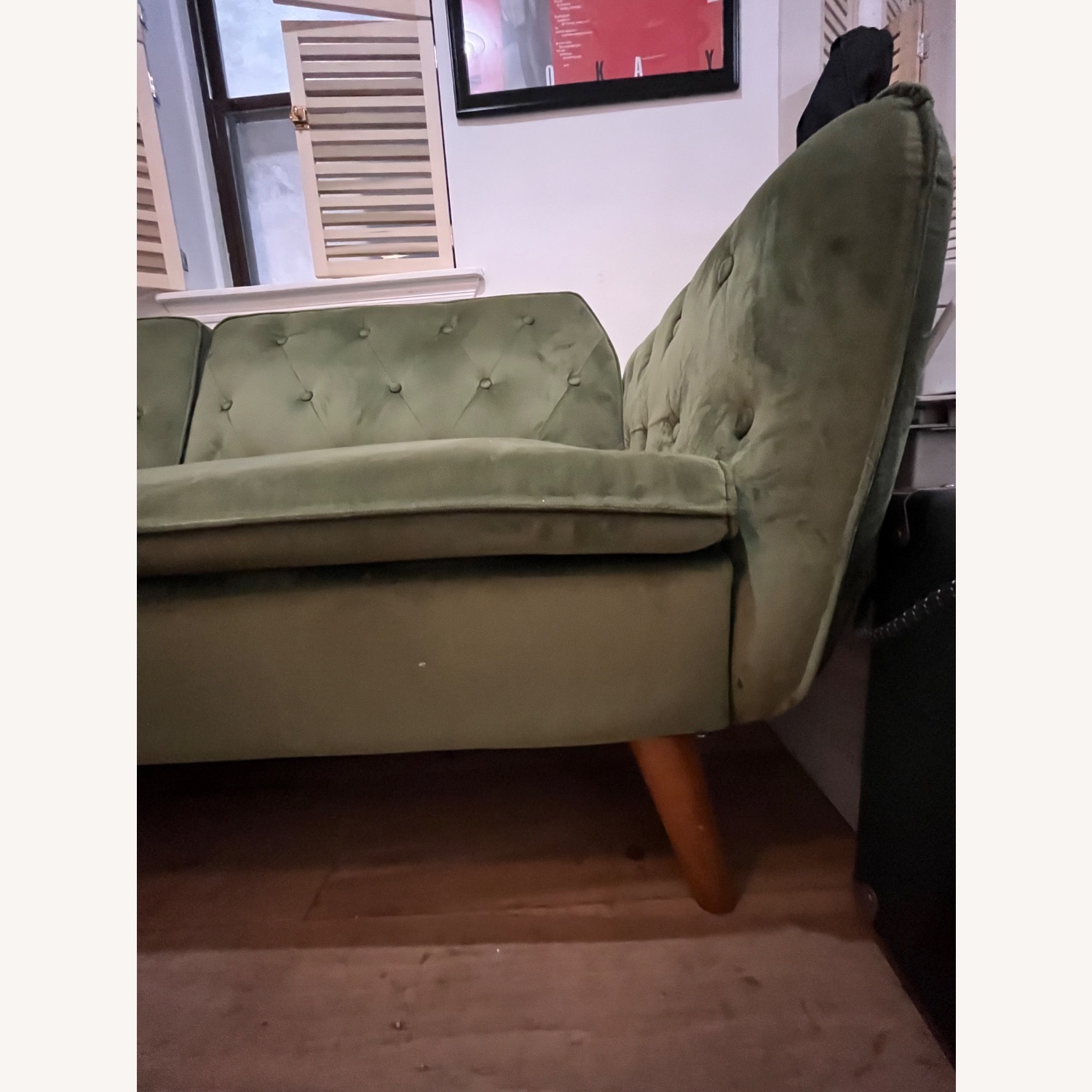 9 by Novogratz Green Velvet Futon - image-2