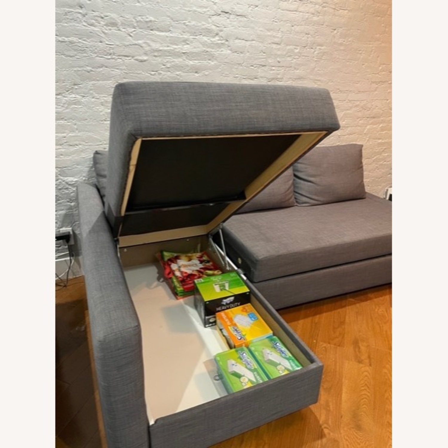 IKEA Sectional/Sleeper/Storage (Grey) - image-3