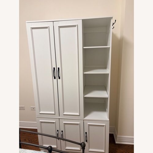 Used Lark Manor White Armoire for sale on AptDeco