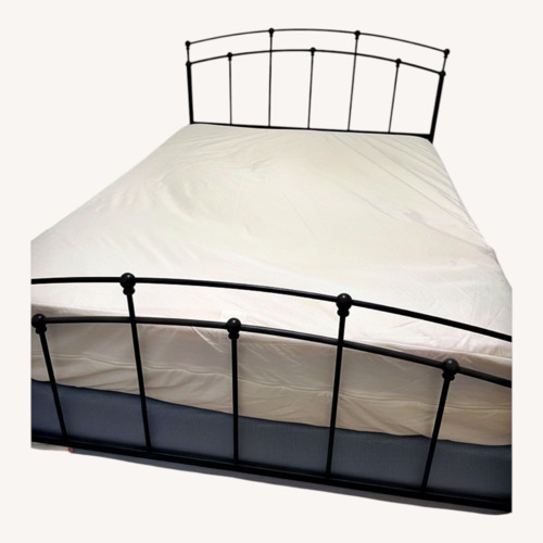 Used Lark Manor Dark Brown Metal Queen Bed for sale on AptDeco