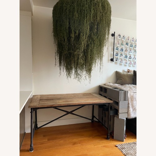 Used Restoration Hardware Flatiron Dark Brown Wood DeskA for sale on AptDeco