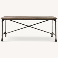 Restoration Hardware Flatiron Dark Brown Wood DeskA