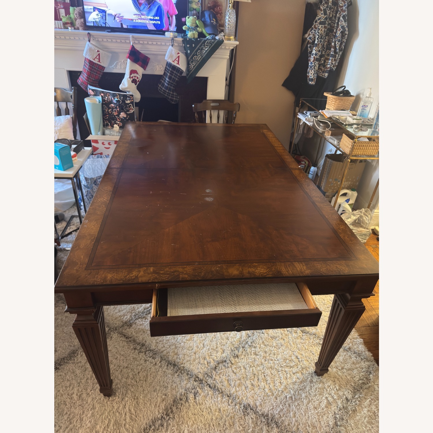 Louis XVI Style Antique Walnut Dining Table - image-5