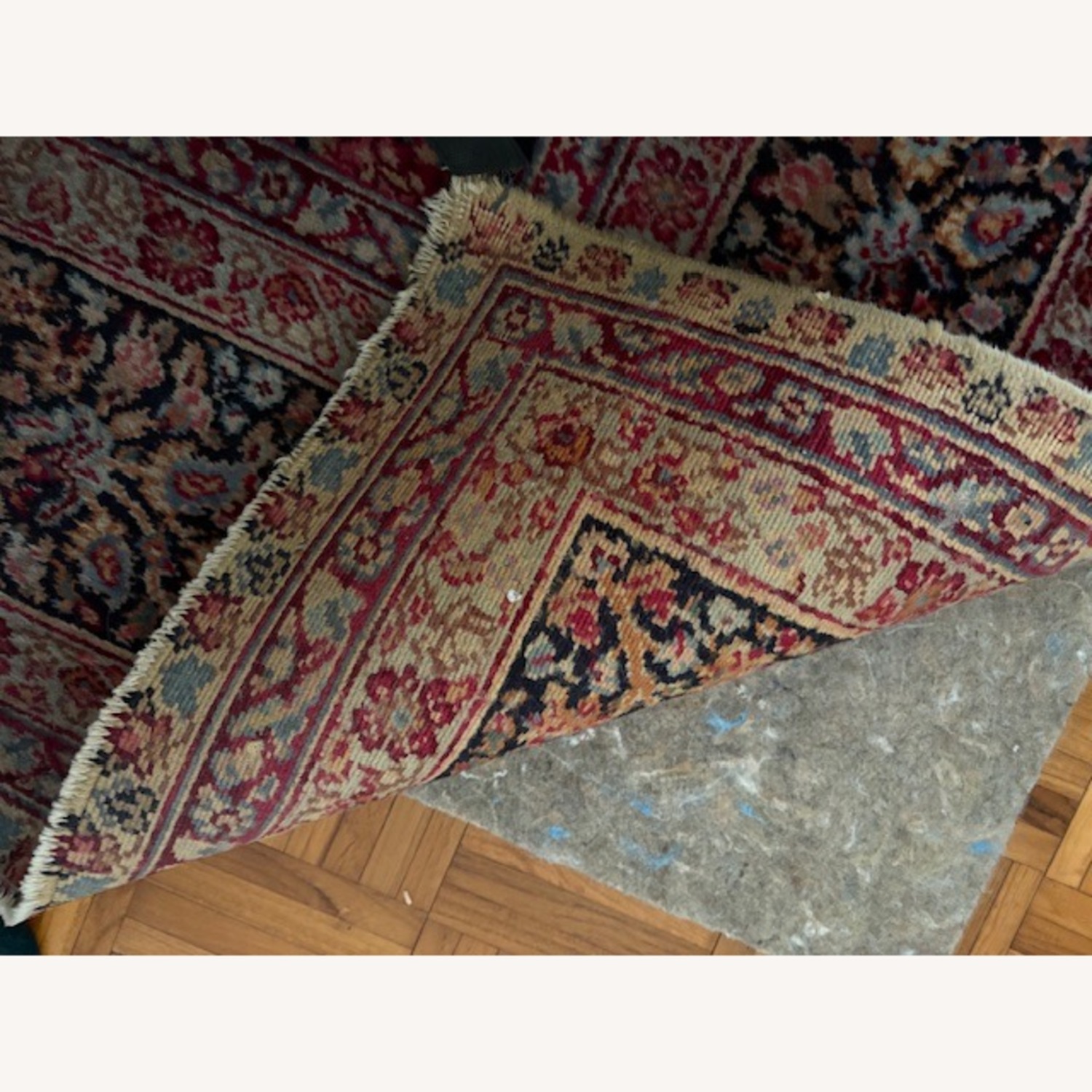 Antique Oriental Area Rug 10' x 20' (With Rug Pad) - image-4