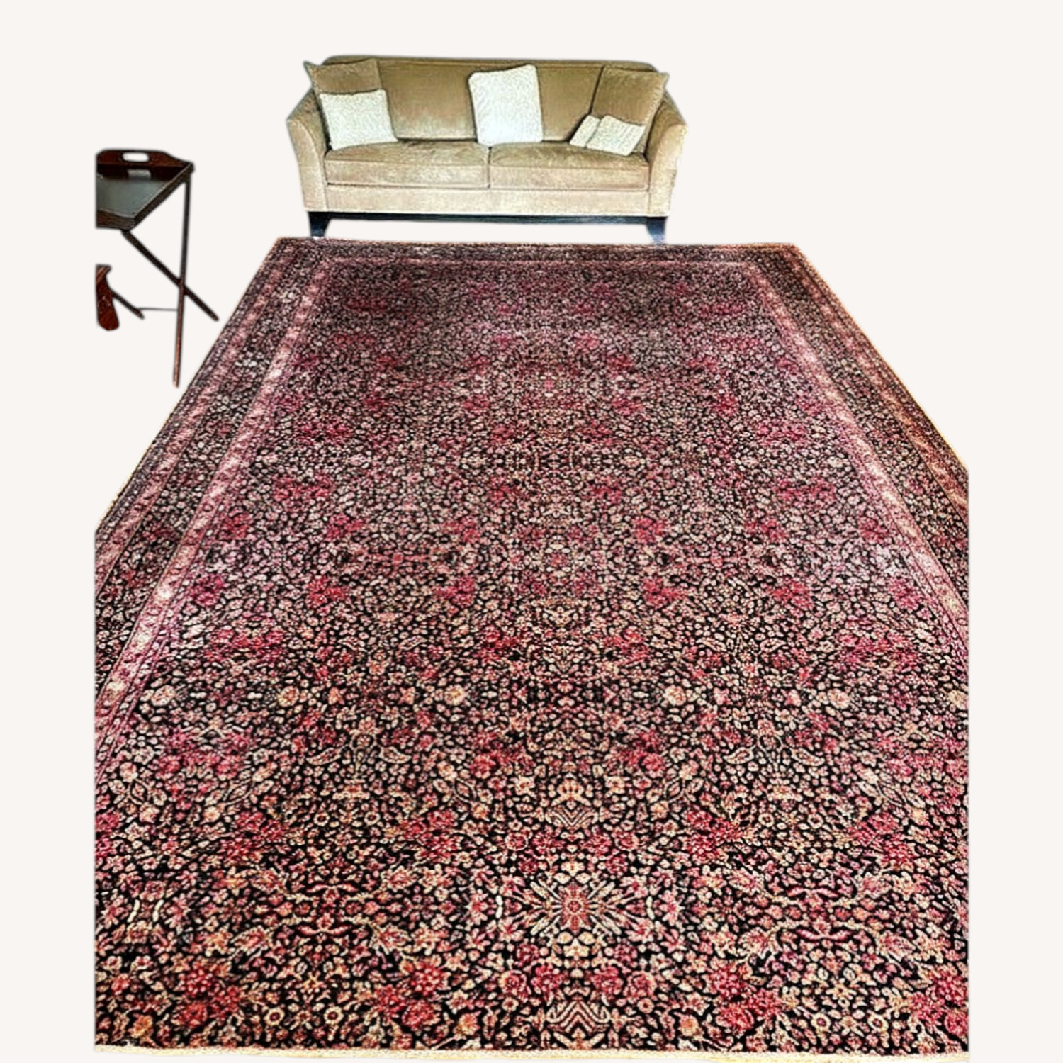 Antique Oriental Area Rug 10' x 20' (With Rug Pad) - image-6