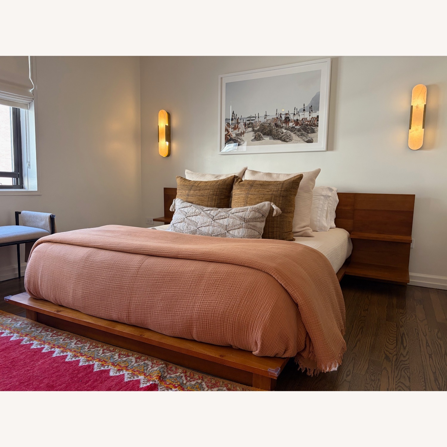 CB2 Dark Brown Acacia Wood Platform Bed - image-2