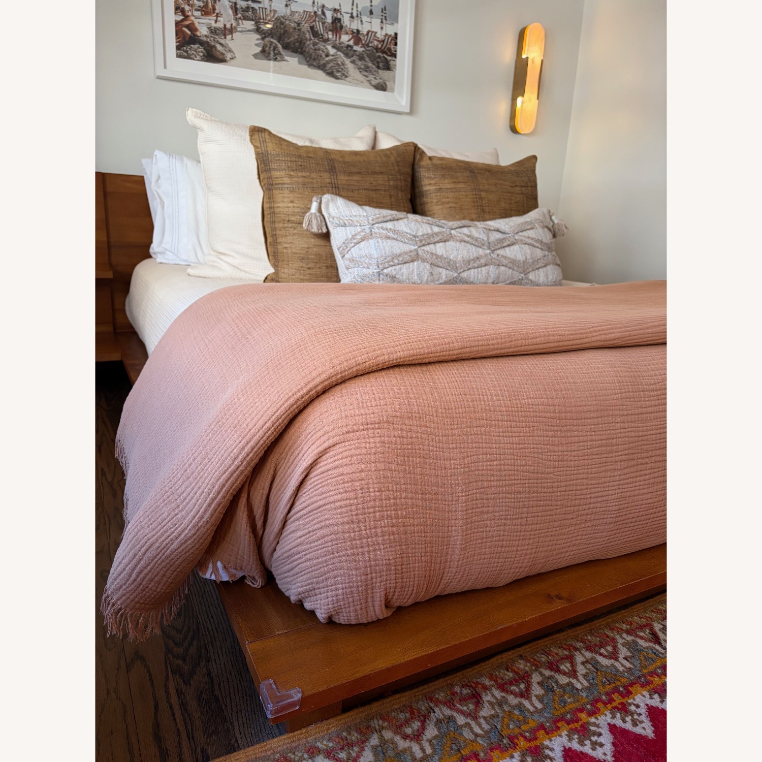 CB2 Dark Brown Acacia Wood Platform Bed - image-3