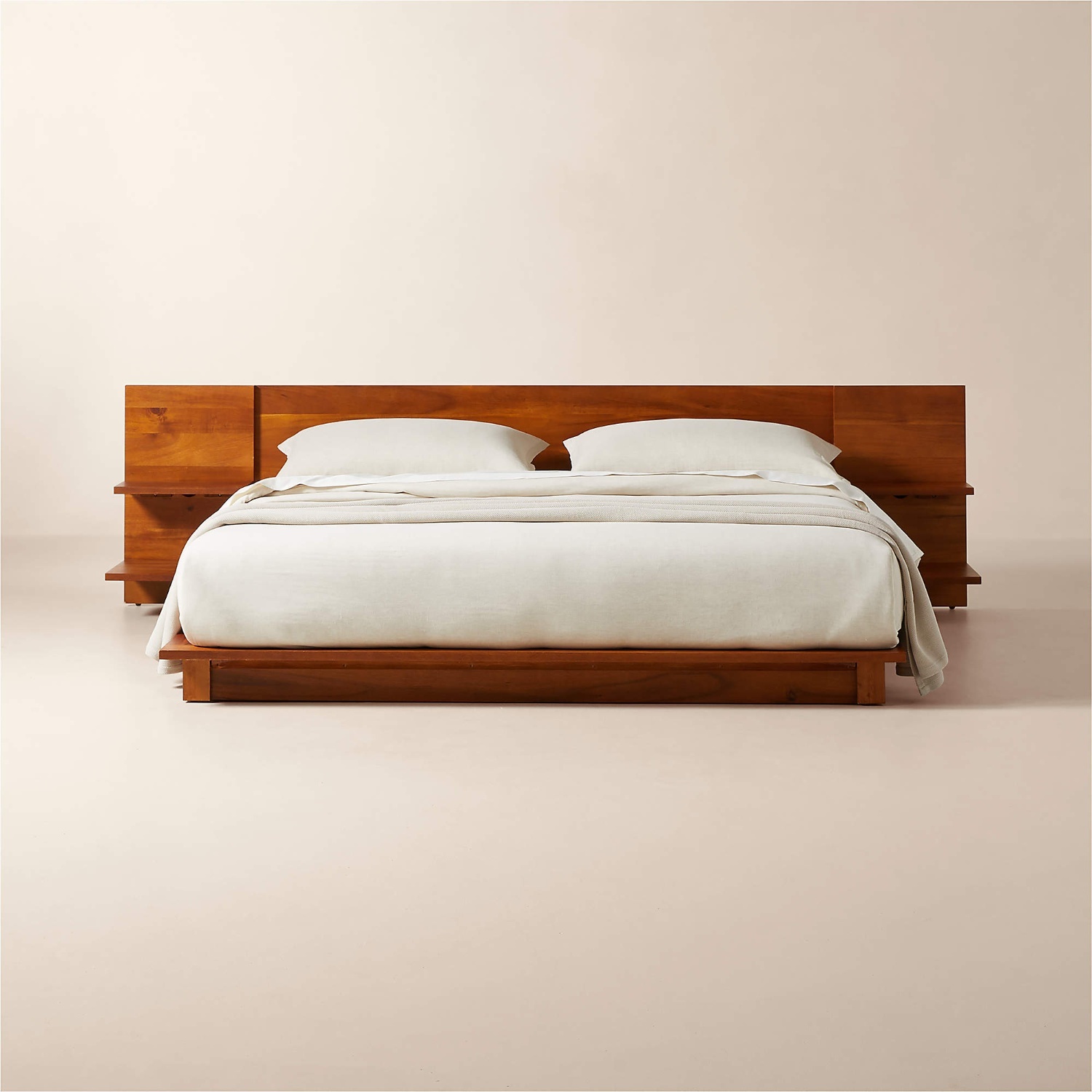 CB2 Dark Brown Acacia Wood Platform Bed - image-7