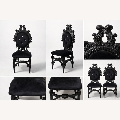 Used Vintage/Antique Finds Black Wood Dining Chairs for sale on AptDeco