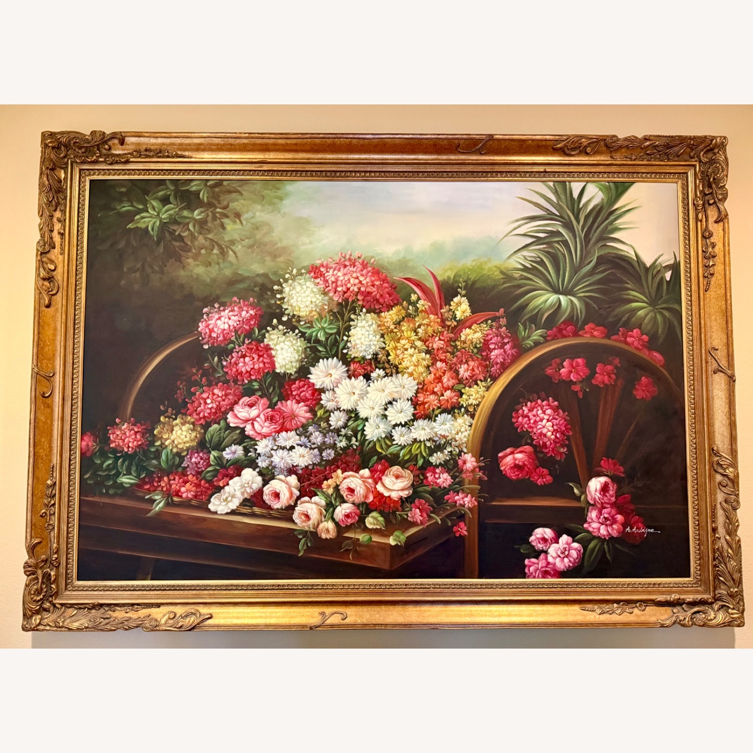 Large Framed Canvas Painting  - image-1