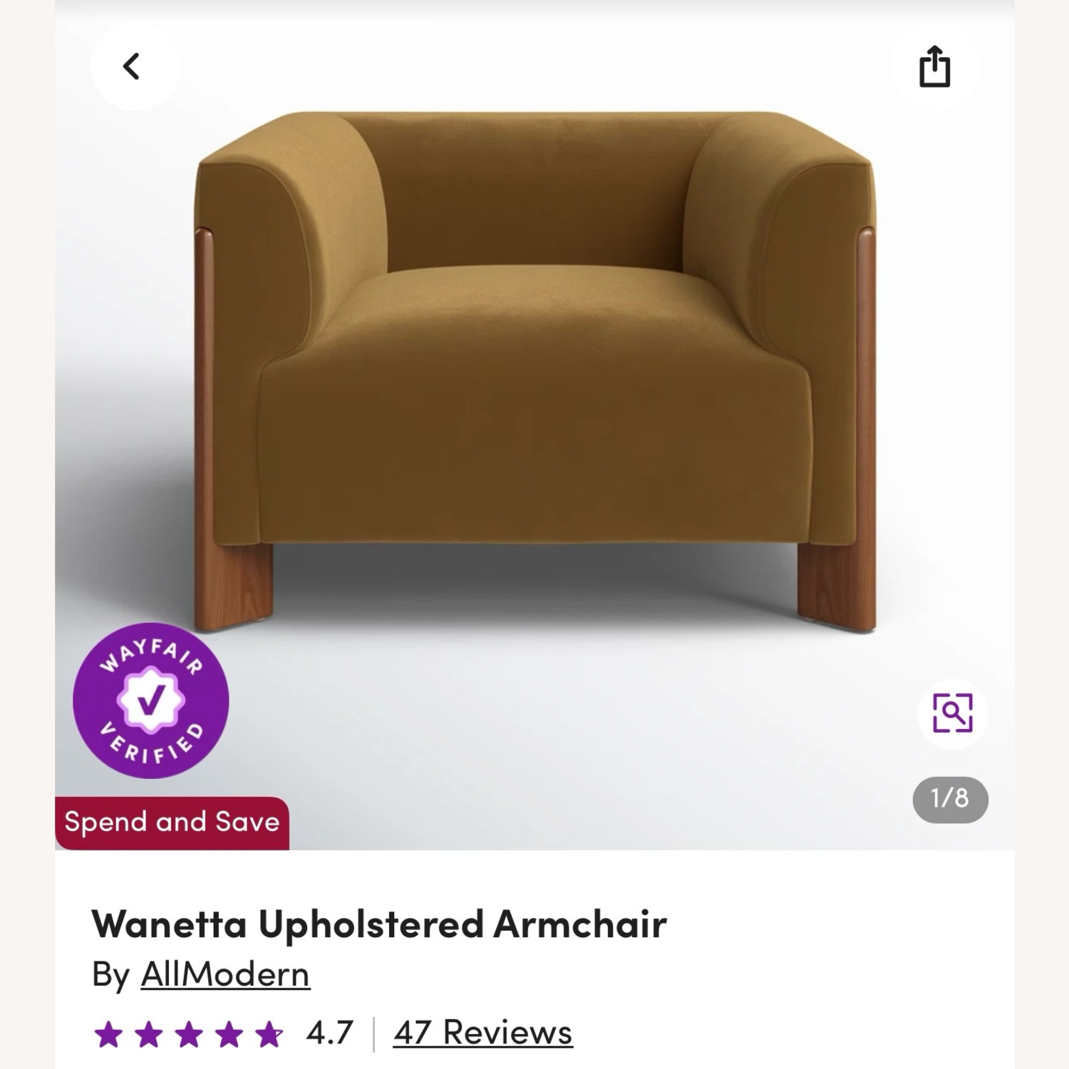 Wannetta Upholstered Armchair - image-2