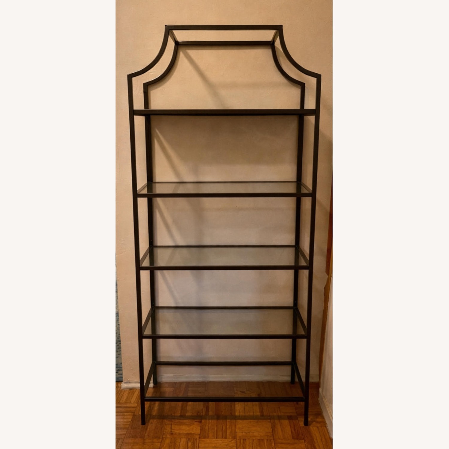 Sauder Dark Gray Glass Bookcase - image-1