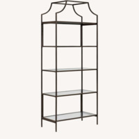 Sauder Dark Gray Glass Bookcase