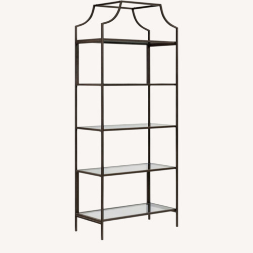 Used Sauder Dark Gray Glass Bookcase for sale on AptDeco