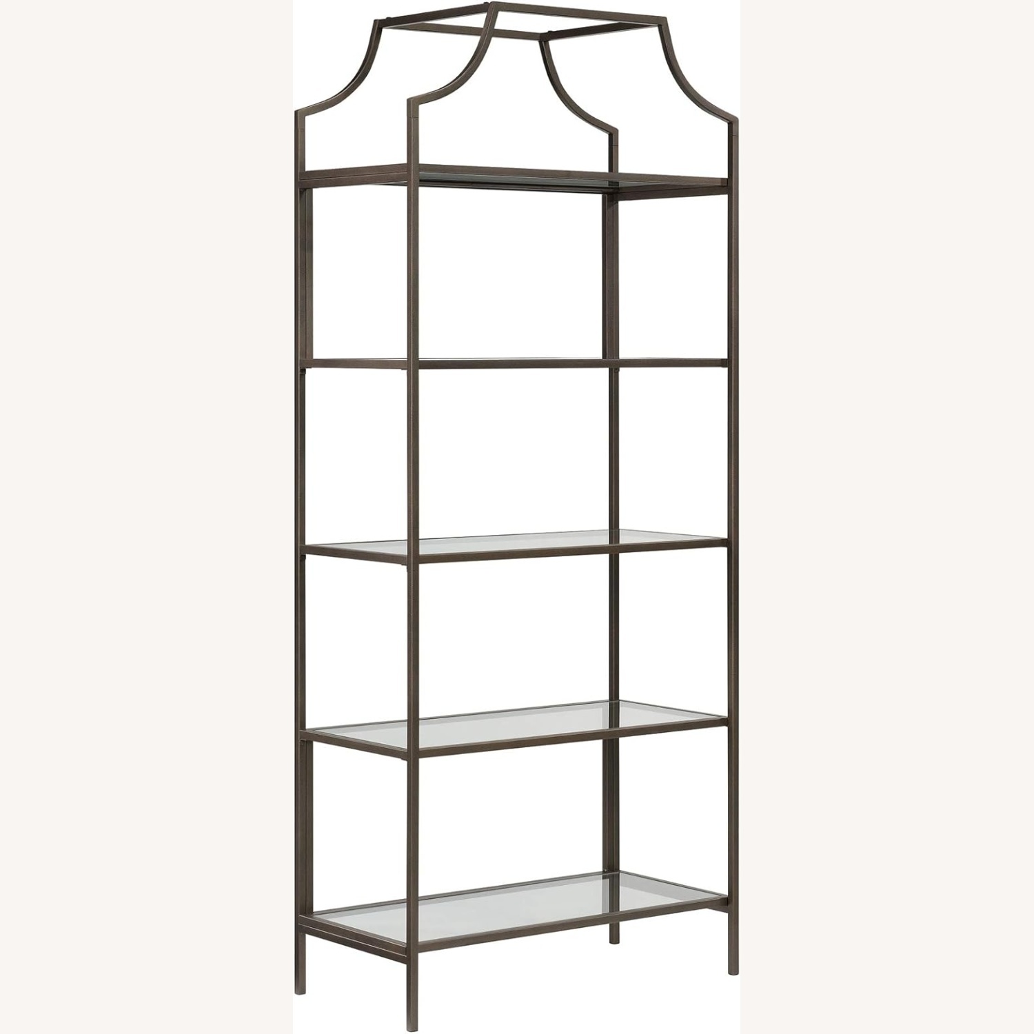 Sauder Dark Gray Glass Bookcase - image-4