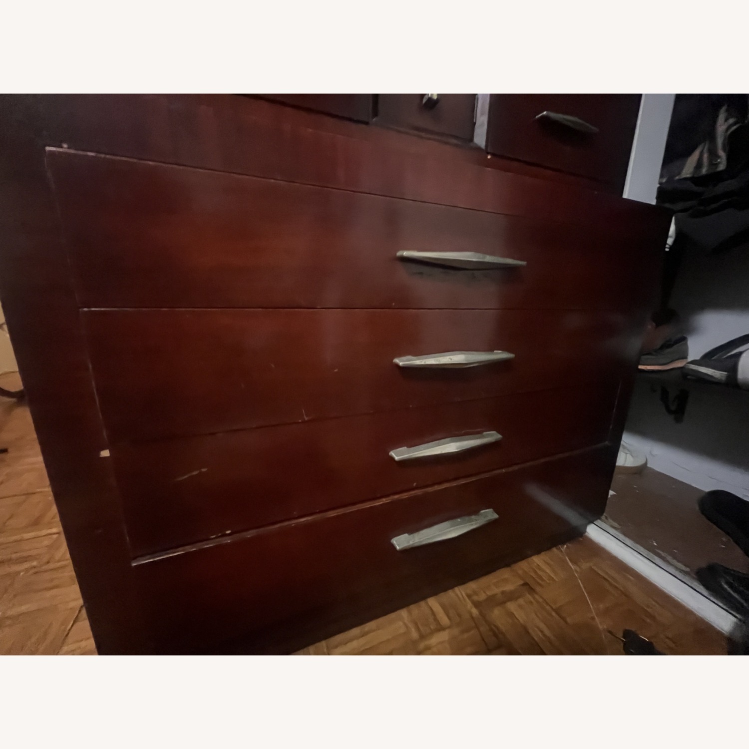 Vintage/Antique Red Wood Armoire - image-7