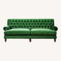 Anthropologie Green Velvet 2 Seater Sofa