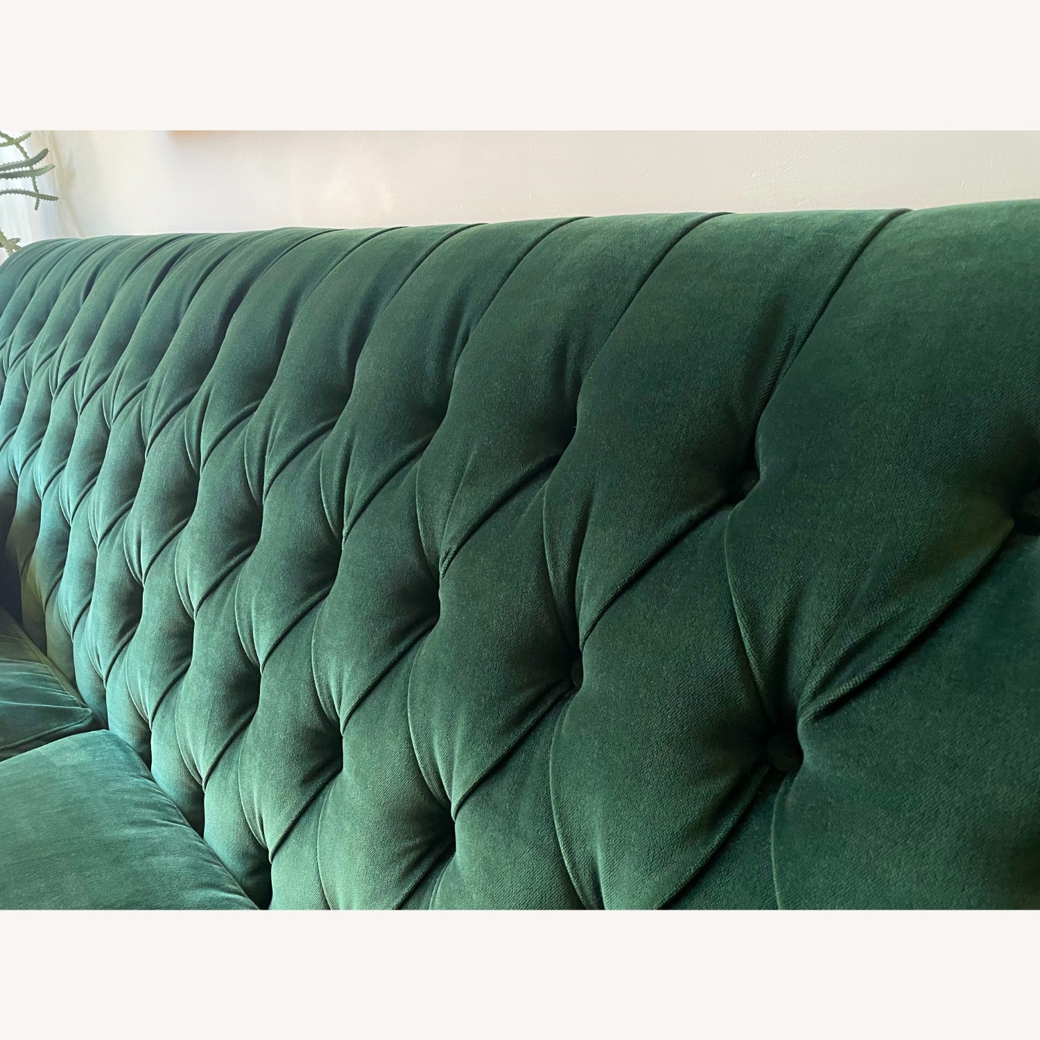 Anthropologie Green Velvet 2 Seater Sofa - image-5