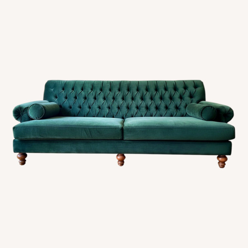 Used Anthropologie Green Velvet 2 Seater Sofa for sale on AptDeco