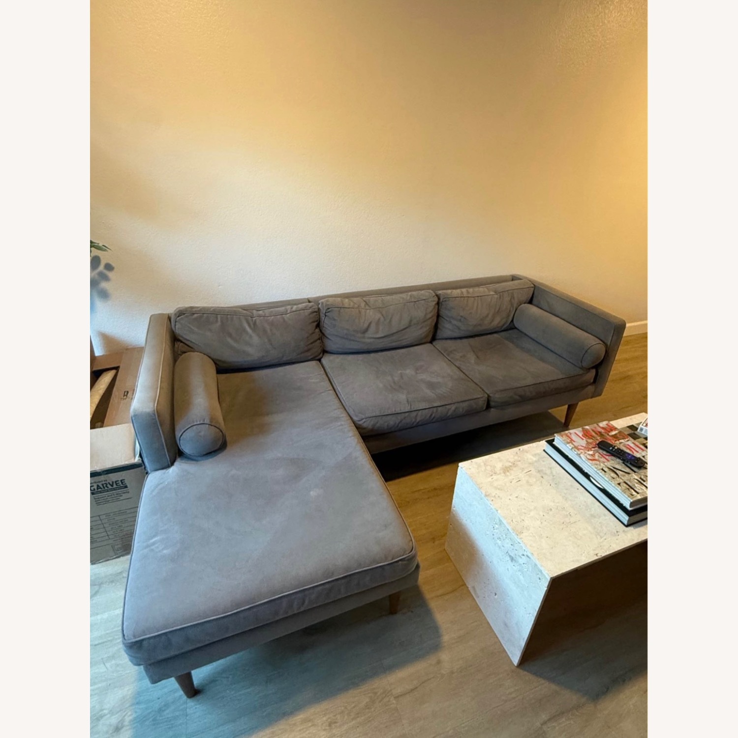 West Elm Monroe Performance Velvet 2 Piece Sectional - image-3