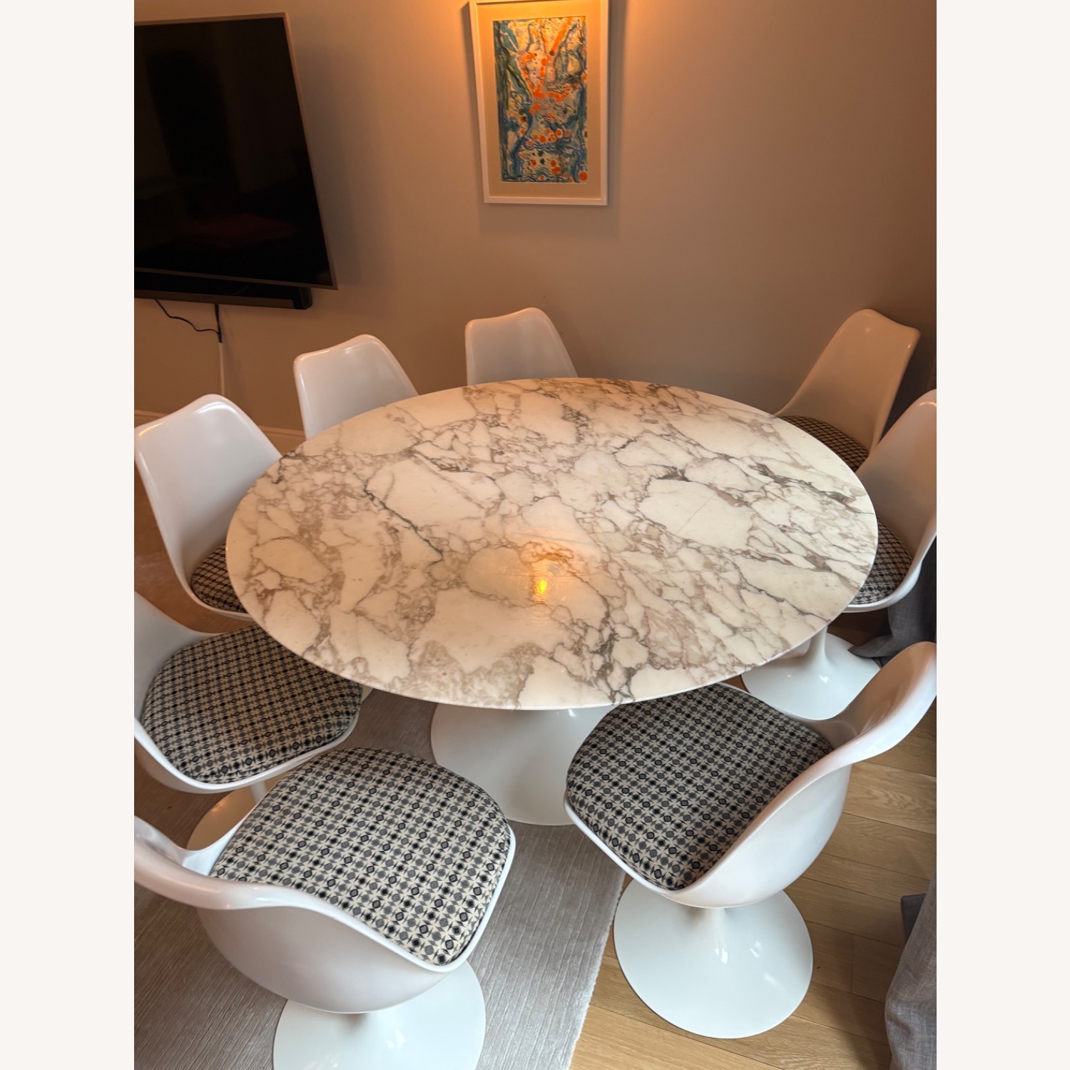 Knoll Eero Saarinen White Marble Dining Sets - image-5