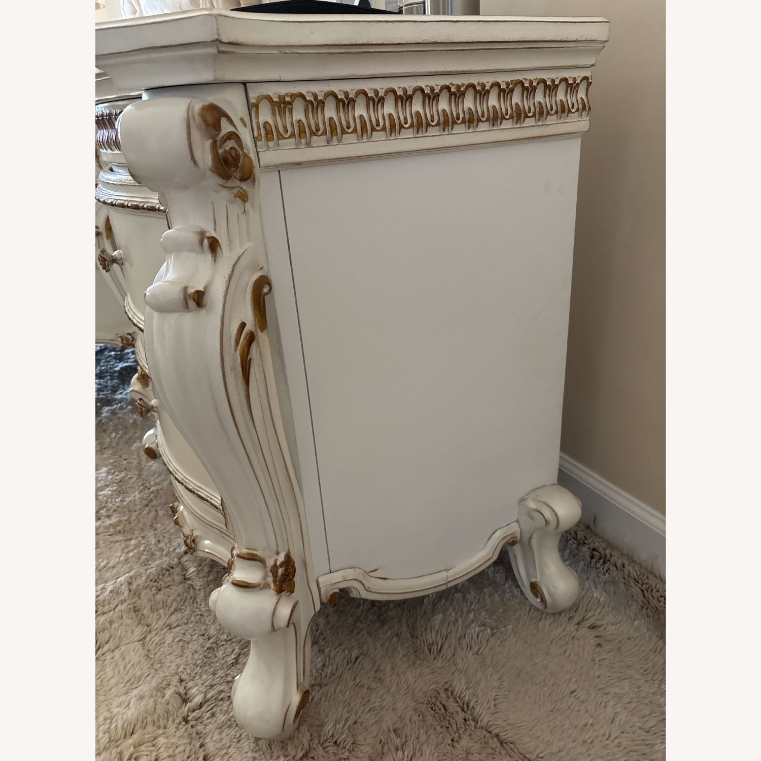 2 Vintage/Antique White Wood Nightstands - image-2