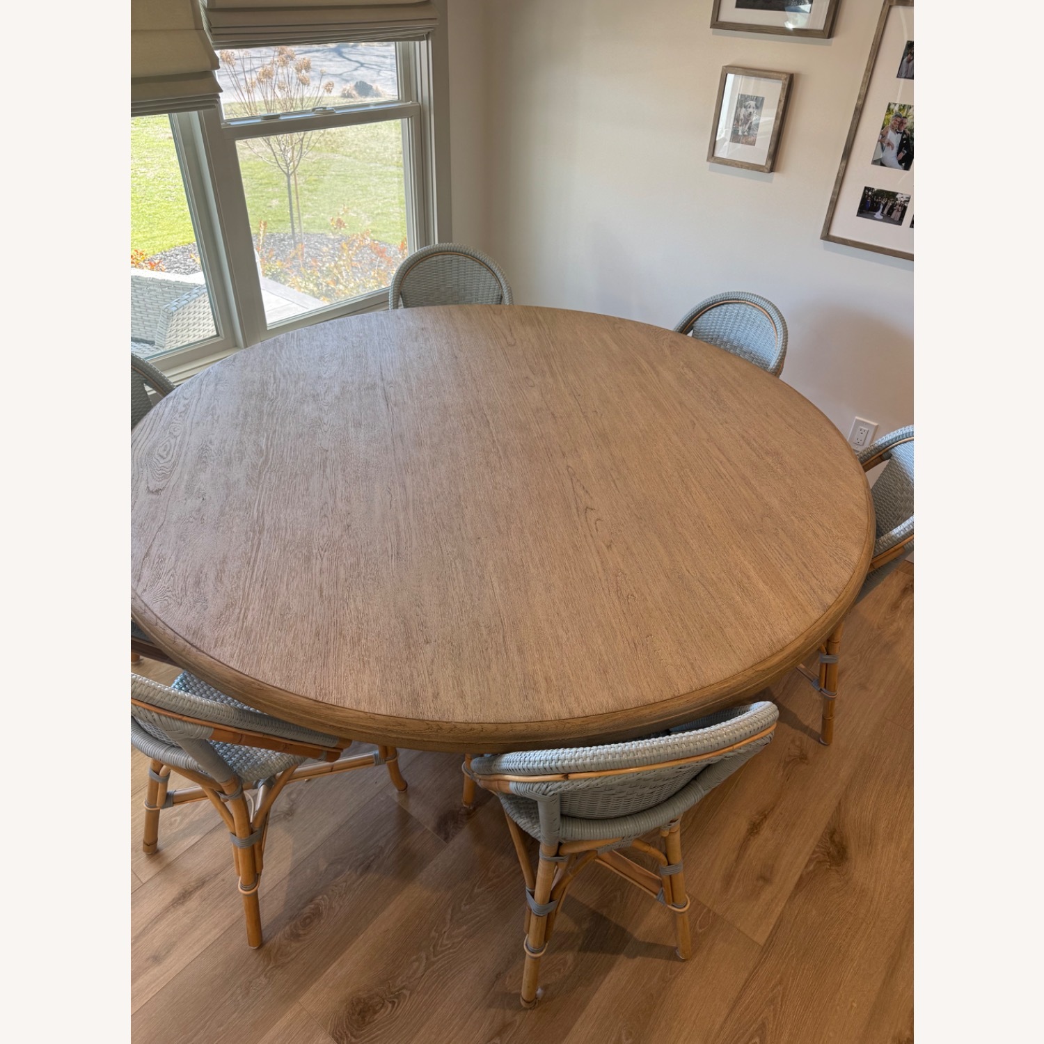 Serena & Lily Round Dining Set With Blue Chairs  - image-2