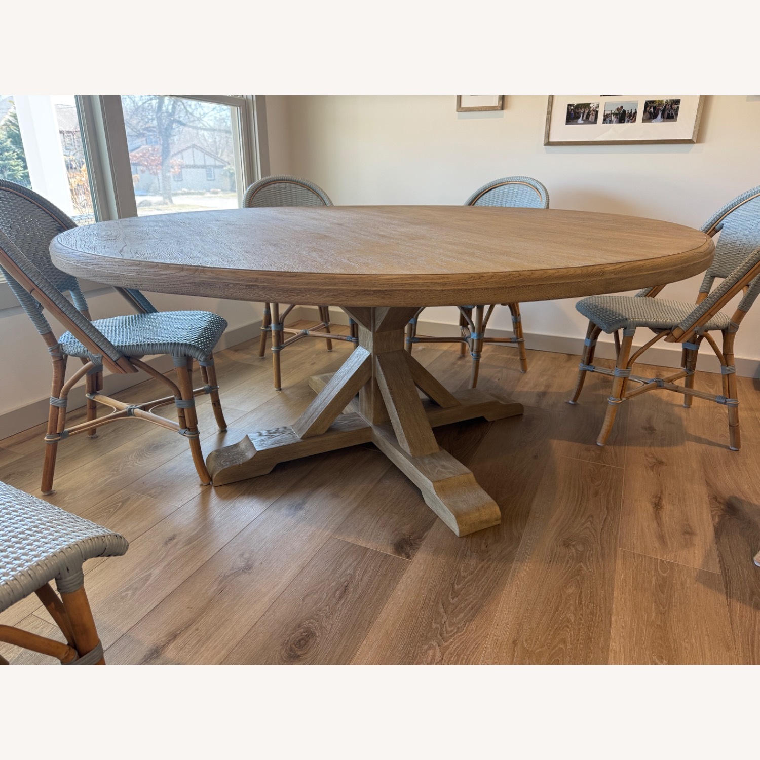 Serena & Lily Round Dining Set With Blue Chairs  - image-3