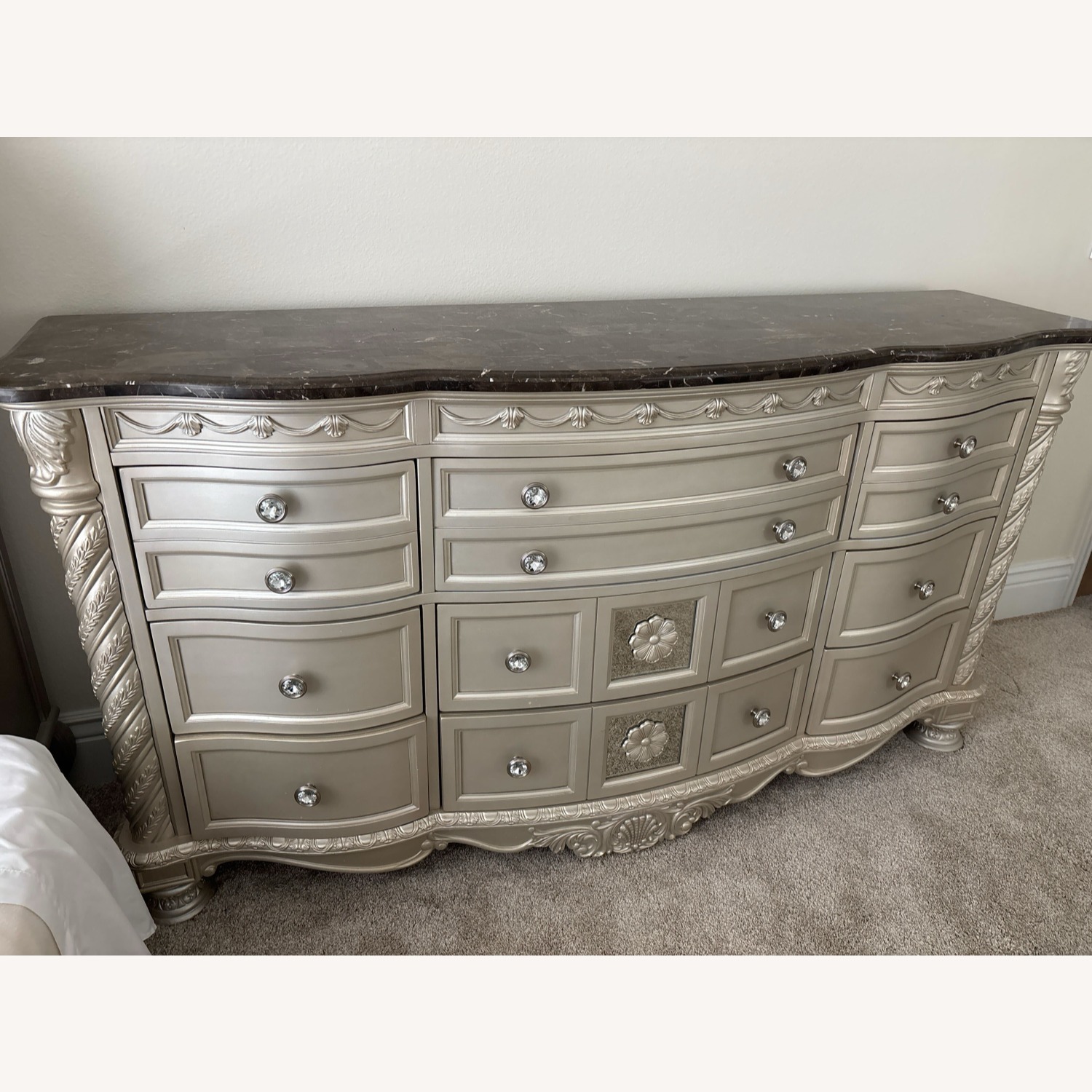 Vintage/Antique Silver Wood Dresser - image-4