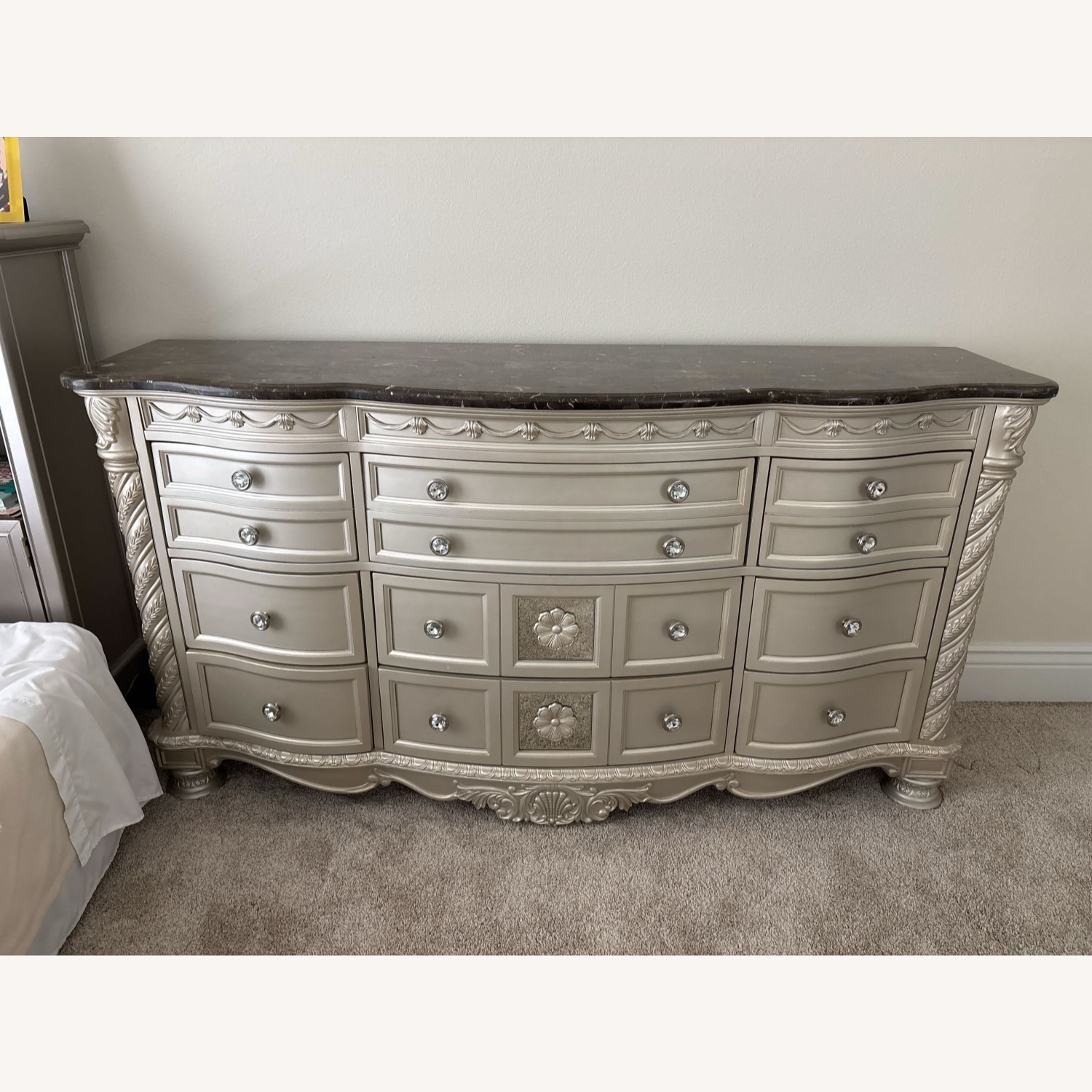 Vintage/Antique Silver Wood Dresser - image-1