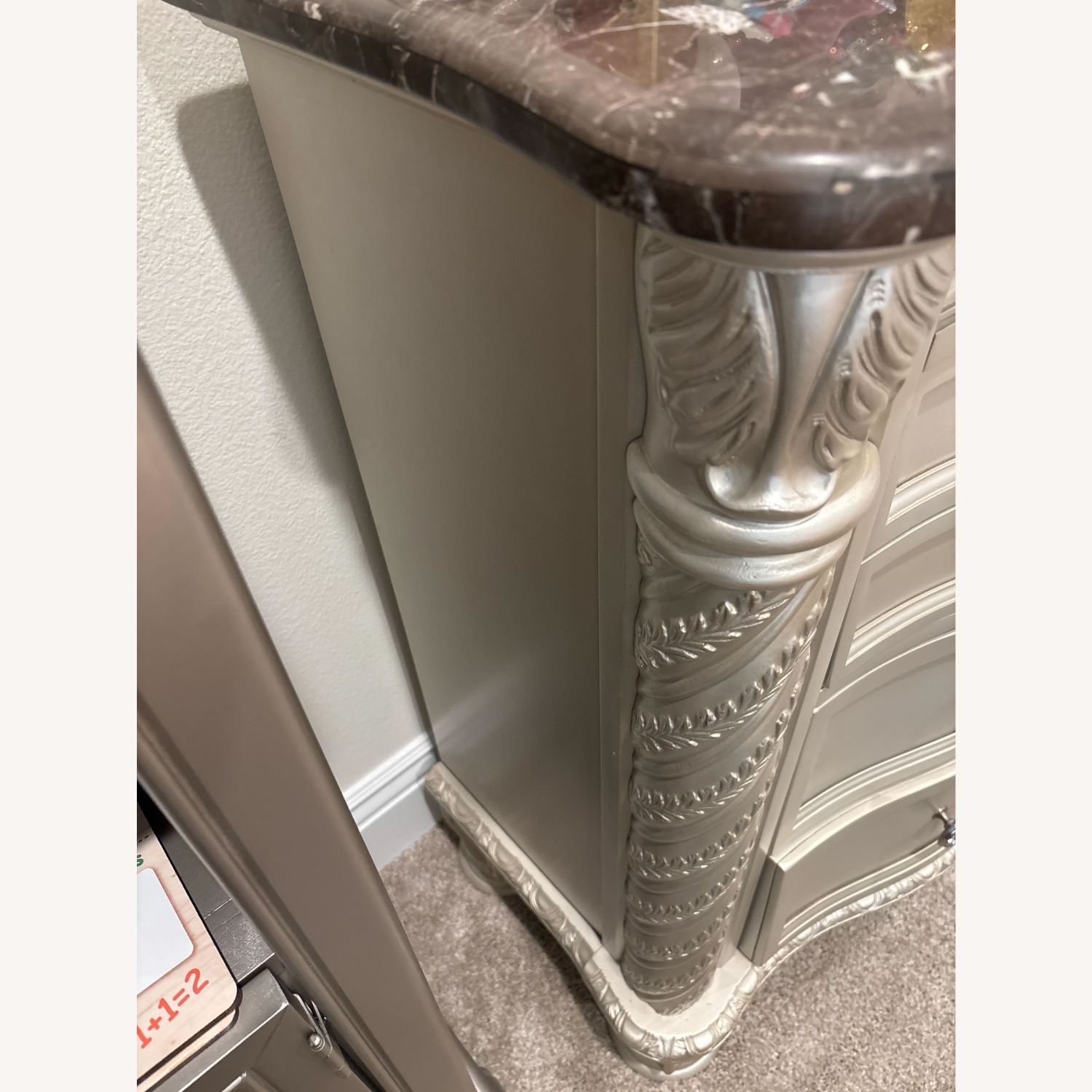 Vintage/Antique Silver Wood Dresser - image-3