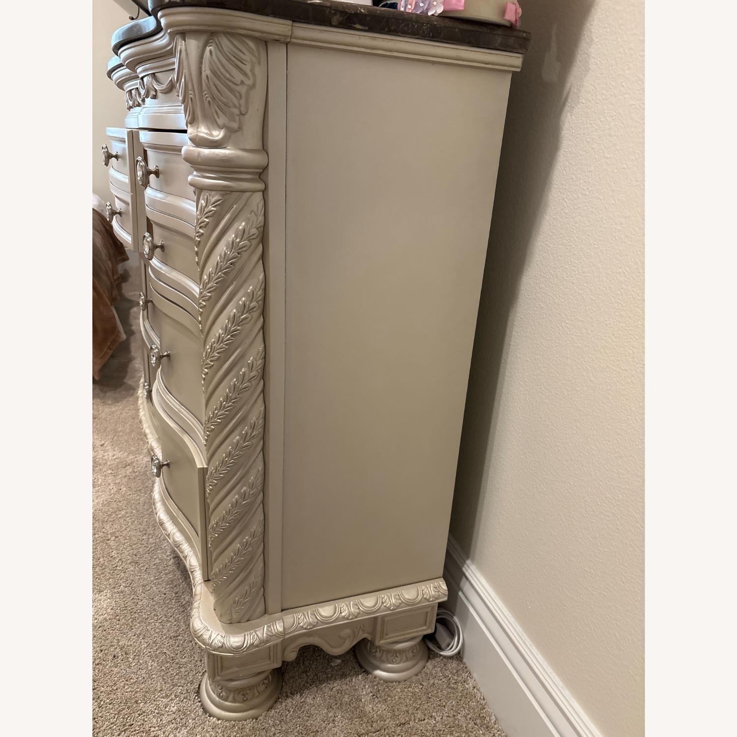 Vintage/Antique Silver Wood Dresser - image-2