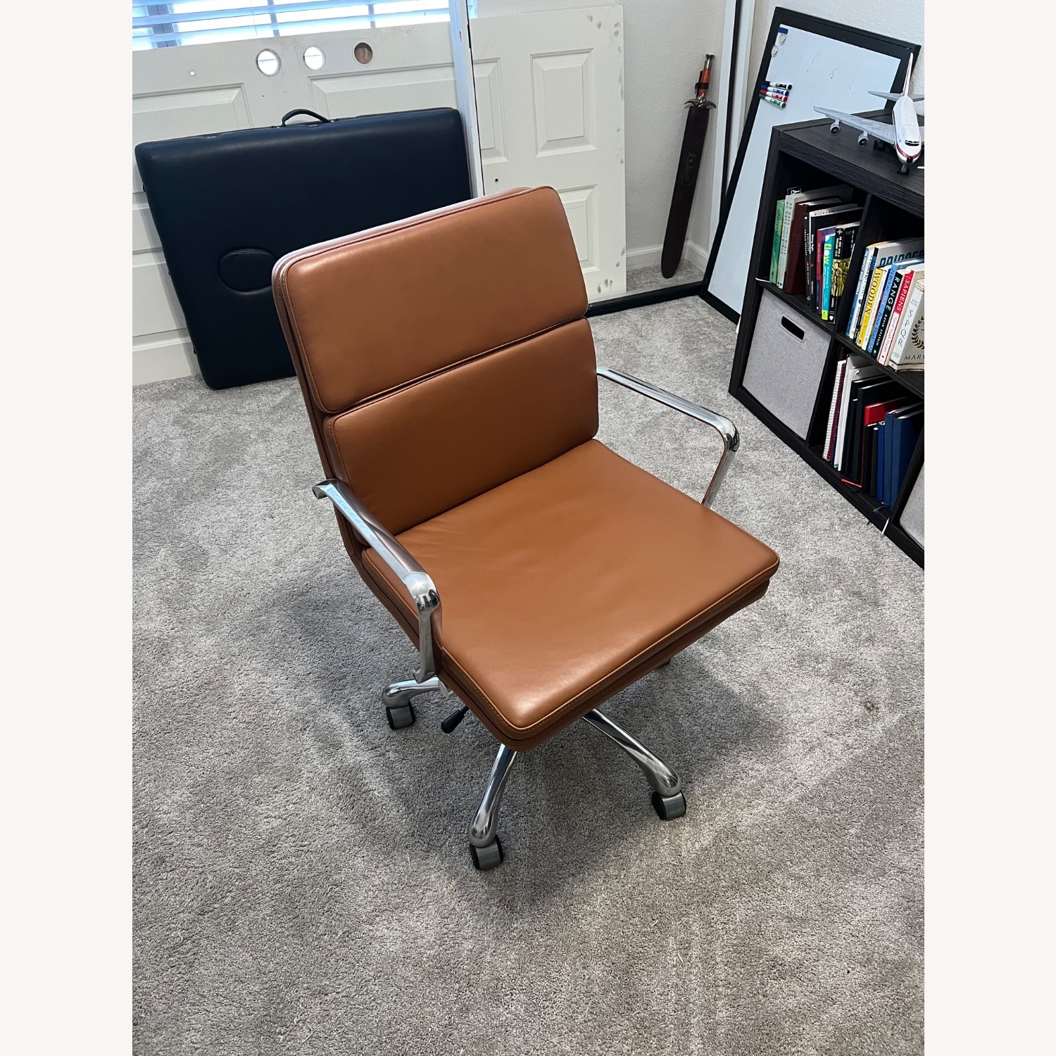 Pottery Barn Nash Leather Swivel Desk Chair - image-1